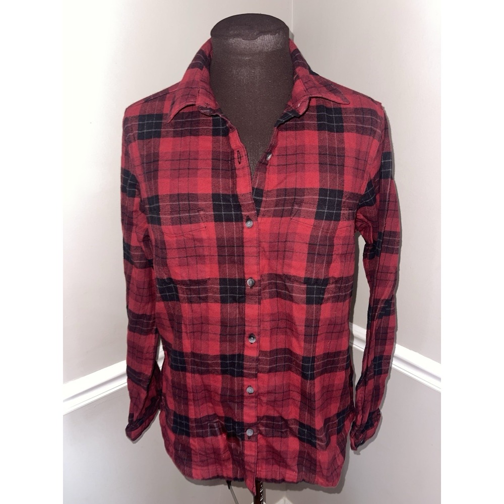 Woolrich Red Plaid Flannel Shirt Womens Medium